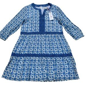 Vineyard Vines Girls Dress - Blue & White Floral Dress - Size Large
